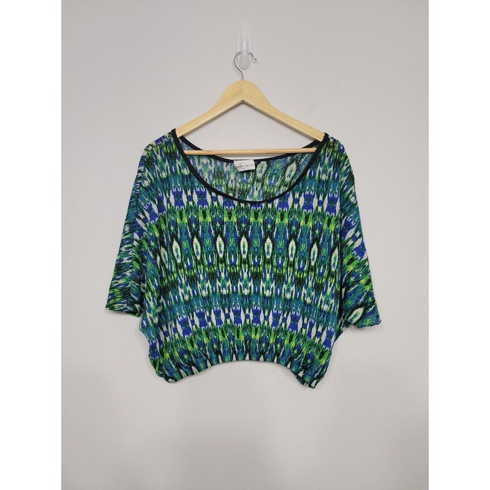 Caren Sport Women's Size‎ 2X Peacock Cropped Vintage